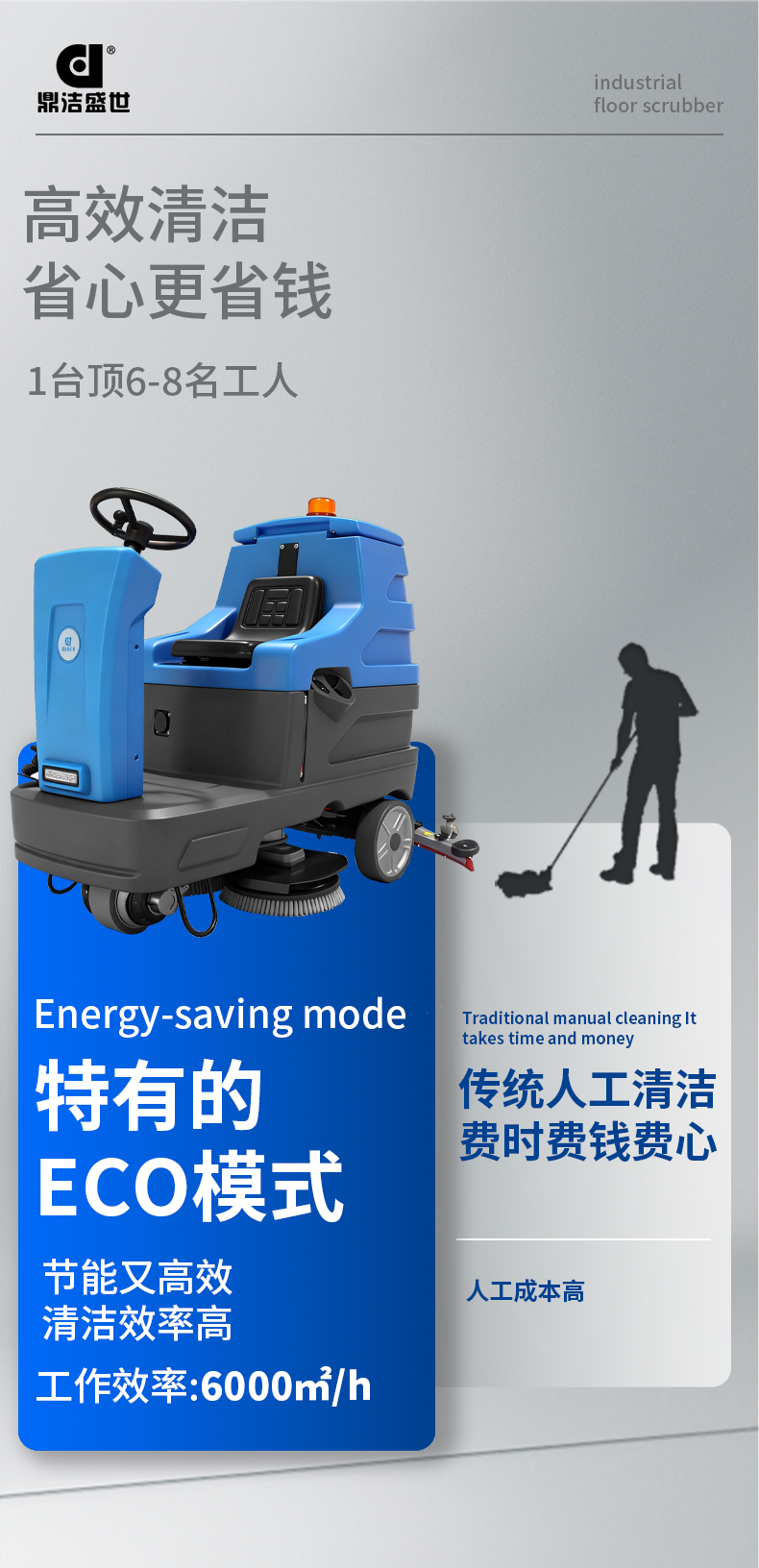 鼎洁盛世驾驶式洗地机JM85M13